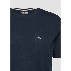 Kép 7/7 - T-shirt in flame yarn structure with breast pocket