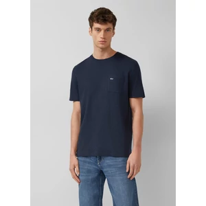 Kép 1/7 - T-shirt in flame yarn structure with breast pocket