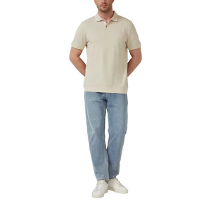 Kép 6/7 - Structured cotton polo shirt with cuffs