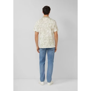 Kép 4/7 - Polo shirt with all-over print and flame yarn structure