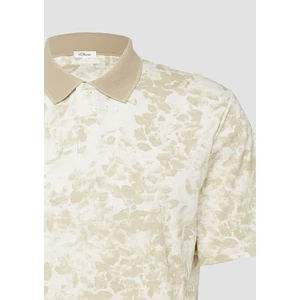 Kép 7/7 - Polo shirt with all-over print and flame yarn structure