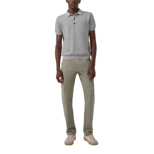Kép 6/7 - Structured knitted polo shirt