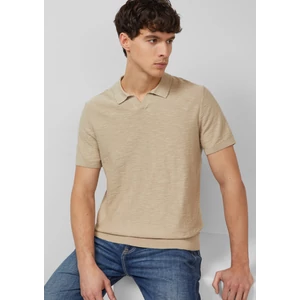 Kép 7/8 - Knitted polo shirt with a flame yarn structure