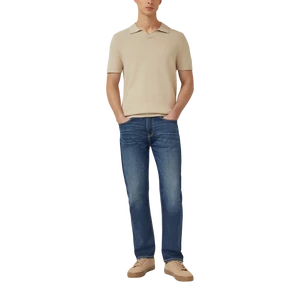 Kép 6/8 - Knitted polo shirt in a cotton-linen blend