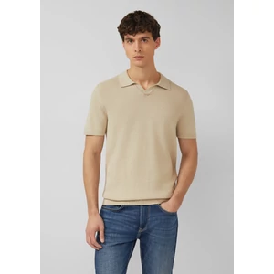 Kép 7/8 - Knitted polo shirt in a cotton-linen blend