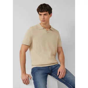 Kép 1/8 - Knitted polo shirt in a cotton-linen blend