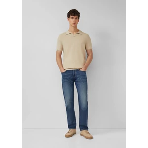 Kép 3/8 - Knitted polo shirt in a cotton-linen blend