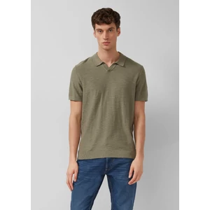 Kép 1/7 - Knitted polo shirt with a flame yarn structure