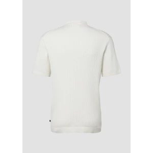 Kép 4/8 - Ribbed knitted cotton polo with zipper