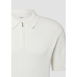 Kép 8/8 - Ribbed knitted cotton polo with zipper