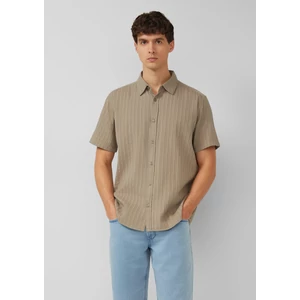 Kép 1/7 - Regular fit: short-sleeved shirt with textured stripes