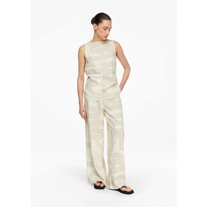 Kép 3/8 - Linen-blend top with zipper and gathered detail