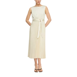 Kép 6/7 - Satin dress with pleated skirt