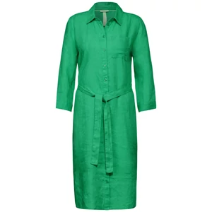Kép 3/4 - Ruha - LS_solid Linen Shirt Dress 2404