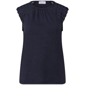 Kép 5/6 - Póló - linen look top w. lace shoulde 2506