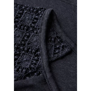 Kép 6/6 - Póló - linen look top w. lace shoulde 2506