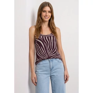 Kép 1/6 - Ing - printed v-neck top w.deco deta - 2606
