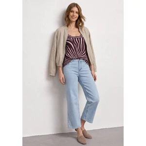 Kép 3/6 - Ing - printed v-neck top w.deco deta - 2606