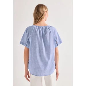 Kép 2/7 - Blúz - Chambray roundneck blouse w sl - 2606