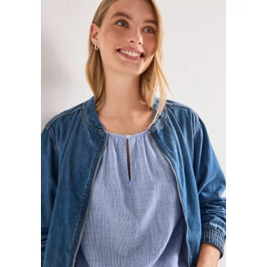 Kép 7/7 - Blúz - Chambray roundneck blouse w sl - 2606