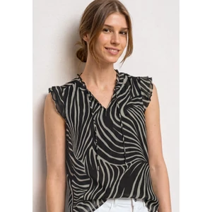 Kép 1/6 - Blúz - Chiffontop w frill detail AOP - 2606