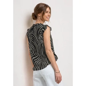 Kép 2/6 - Blúz - Chiffontop w frill detail AOP - 2606