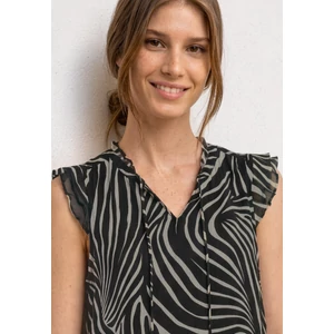 Kép 6/6 - Blúz - Chiffontop w frill detail AOP - 2606