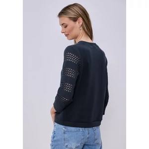Kép 3/6 - Ing - silk look shirt w.knit sleeves 2603