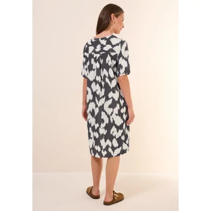 Kép 3/6 - Ruha - Printed Split Neck Dress 2505