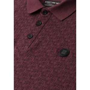 Kép 5/6 - Póló - Slub Polo with allover Print - 2605