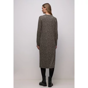 Kép 3/6 - Ruha - Jersey Turtle Neck Dress_AOP 2601