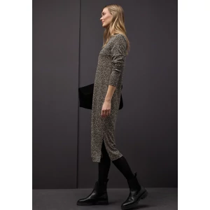 Kép 4/6 - Ruha - Jersey Turtle Neck Dress_AOP 2601