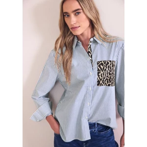 Kép 1/6 - Blúz - Striped shirtcollar blouse w p 2601