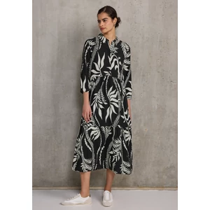 Kép 4/6 - Ruha - Shirt collar volant Dress_prin 2505