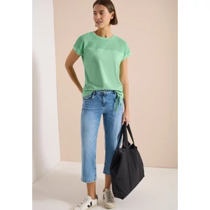 Kép 3/7 - Ing - TOS Solid Mesh Insert T-Shirt - 26FS