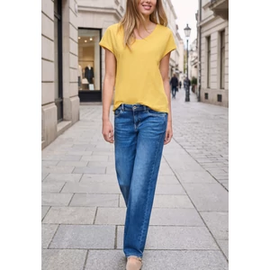 Kép 6/6 - Póló - v-neck jersey slub shirt - 2605