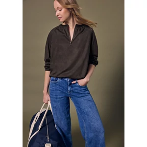 Kép 1/6 - OTLT Blúz-Ing - Velours tunic blouse w zipper 2510 WS02