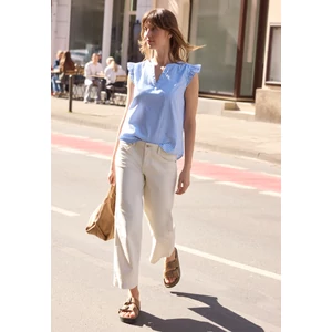 Kép 3/6 - Blúz-Ing - Striped Splitneck top w volant - 2604