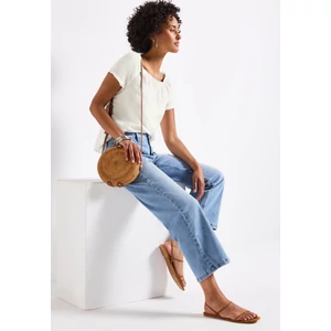 Kép 4/6 - Blúz - Linen blouse w elastic necklin 2506