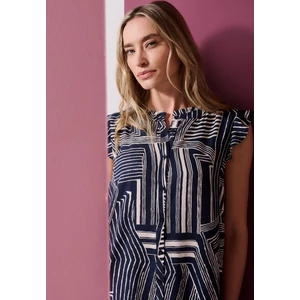 Kép 5/5 - Ruha - Viscose button Tunic Dress_AOP - 2607