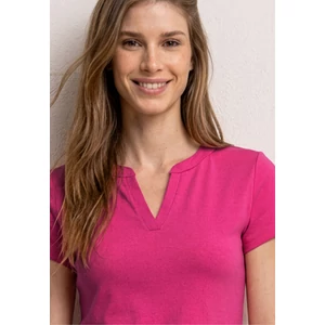 Kép 6/6 - Ing - split neck shirt w.satin mix - 2605