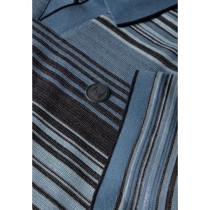Kép 5/5 - Póló - yarn dyed striped polo w. open - 2504