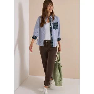 Kép 3/7 - Blúz - TOS Stripe Print Mix Blouse - 26HW