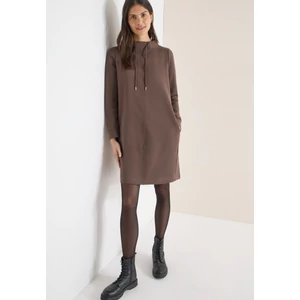 Kép 4/6 - Ruha - Solid Funnel Neck Dress 2601