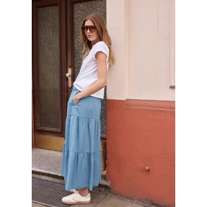 Kép 2/6 - Szoknya - washed Maxi Paperbag skirt_sol - 2604