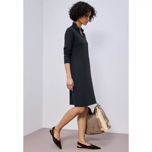 Kép 6/6 - Ruha - Rib shirt collar Dress_solid - 2602