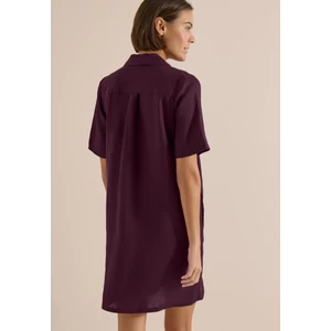 Kép 2/7 - Ruha - Linen Solid Dress - 2604