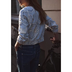 Kép 2/7 - Blézer és dzseki indoor - STUDIO Striped Blouson Jkt - 2604