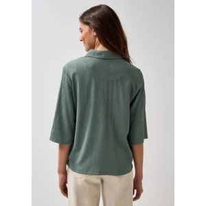 Kép 3/6 - Blúz - Solid Structure Short Blouse 2505