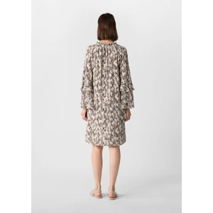 Kép 5/7 - Ruha -  Chiffon dress with animal print and flounce details 2510